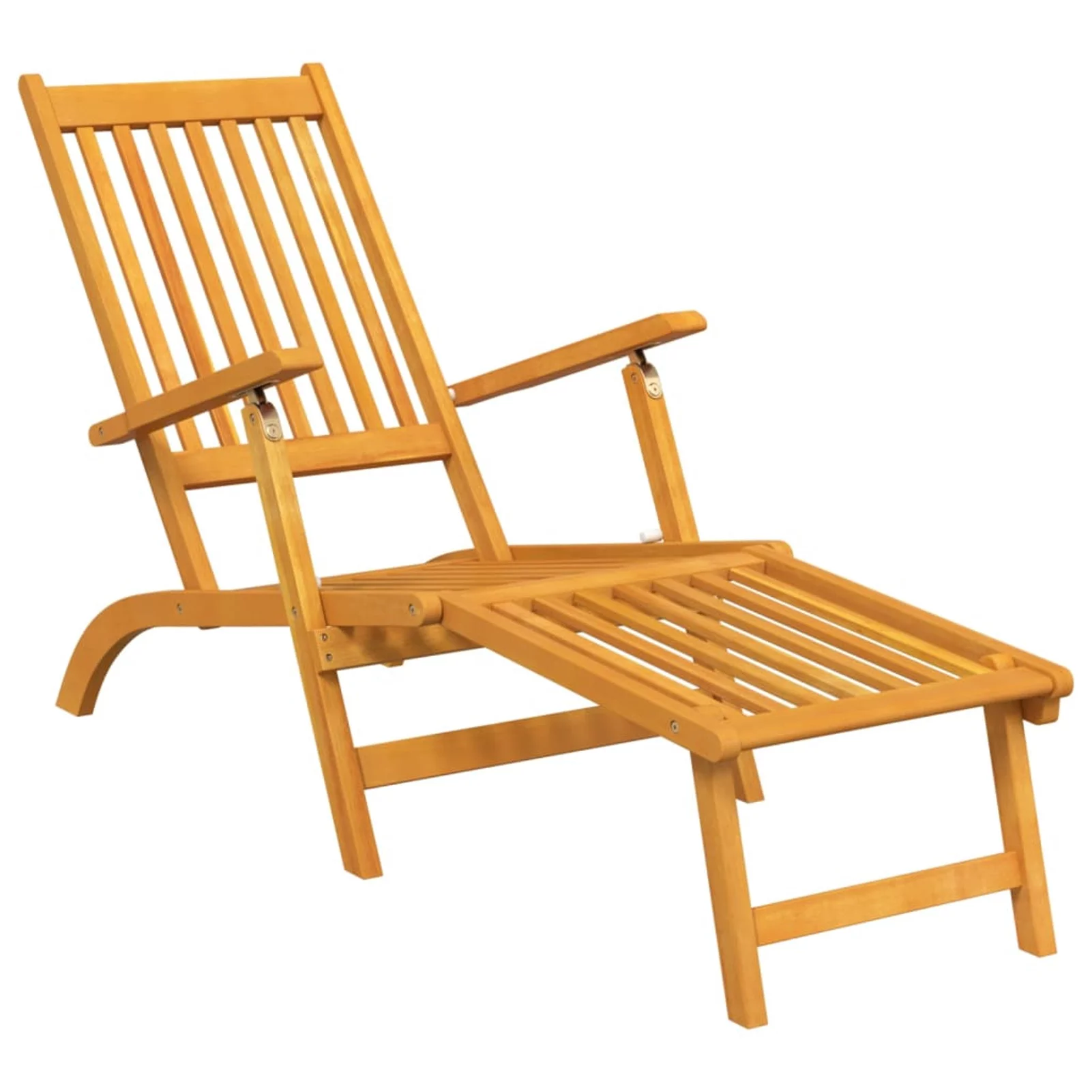 Aibecy Patio Deck Chairs with Footrests 2 pcs Solid Wood Acacia