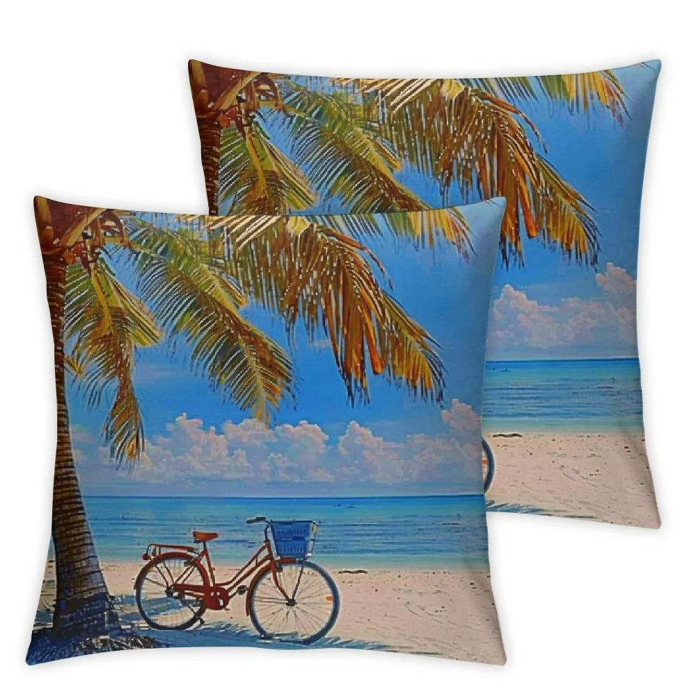 nygtbtfer Throw Pillow Covers Key Bay Coast West Florida Landscape Beach Sky USA Scenic Clearence Landmarks Parks Ocean Outdoor Cozy Polyester Cushion Case Decorative Couch Bed Home Decor White
