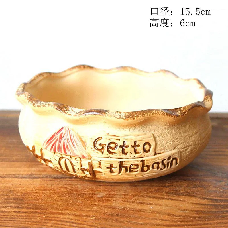 Hand-painted Ceramic Succulent Flower Pot - Desktop Planter