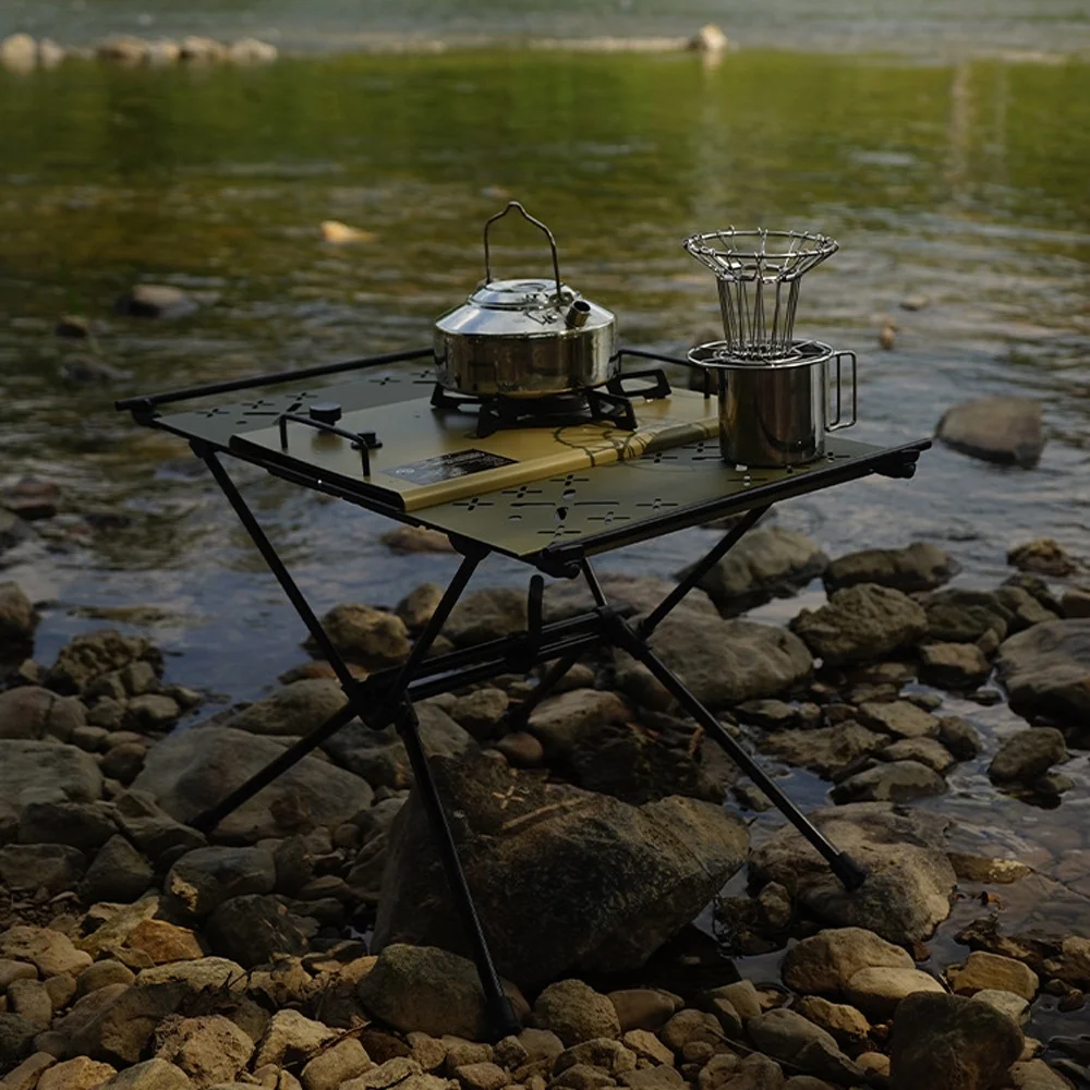 Folding table,With Bbq Picnic Table Roll- With Table Barbecue Table Alloy Table Roll- With Bbq Table Portable Alloy Table Table Siuke Table Roll- With