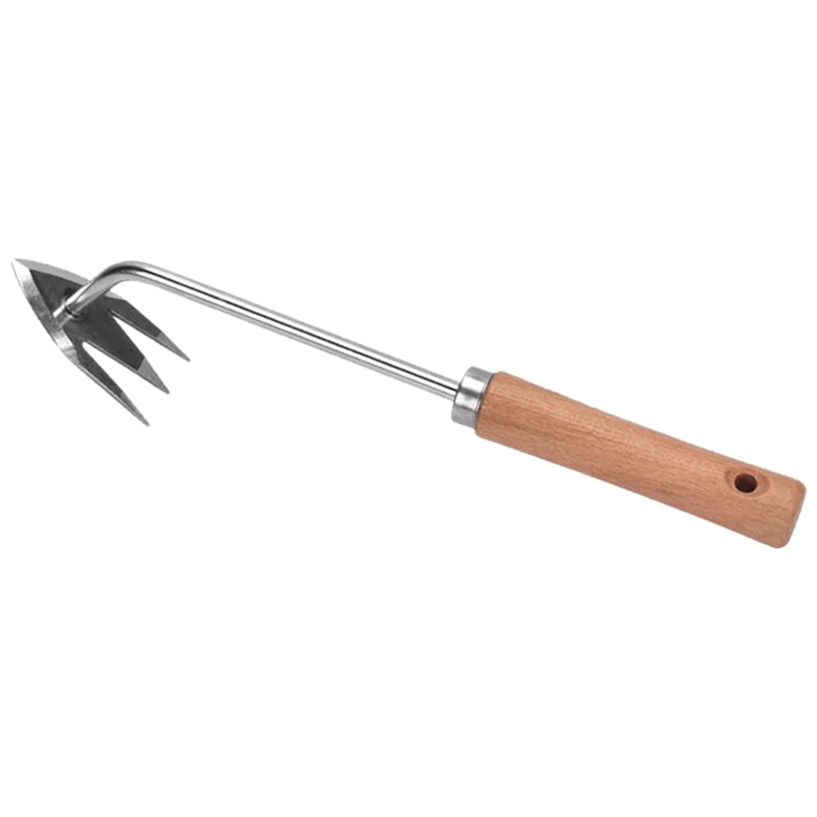 MVNSFEW New Wood Handle Stainless Steel Multifunctional Weeder Pulling Weeds Garden Root and Grass Gardening Weeding Tools