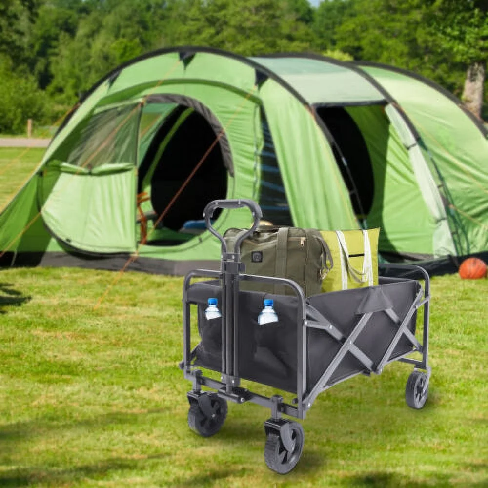 Folding Camping Trolley with 176 LBS, Heavy Duty Festival Trolley, Big Wheels
