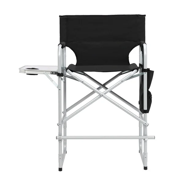 Fithood Silver White Iron Pipe Black Cloth Surface Plastic Sprayed Iron Round Pipe Director's Chair 103*60*499cm 120kg Without Carrying Bag