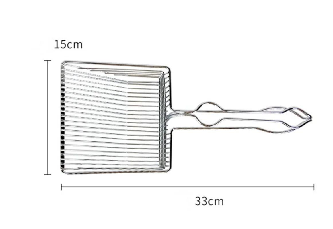 Cat Litter Shovel Large Stainless Steel Metal Fine Hole Iron Shovel Cat Litter Shovel Pet Products Household Cat Litter Spatula