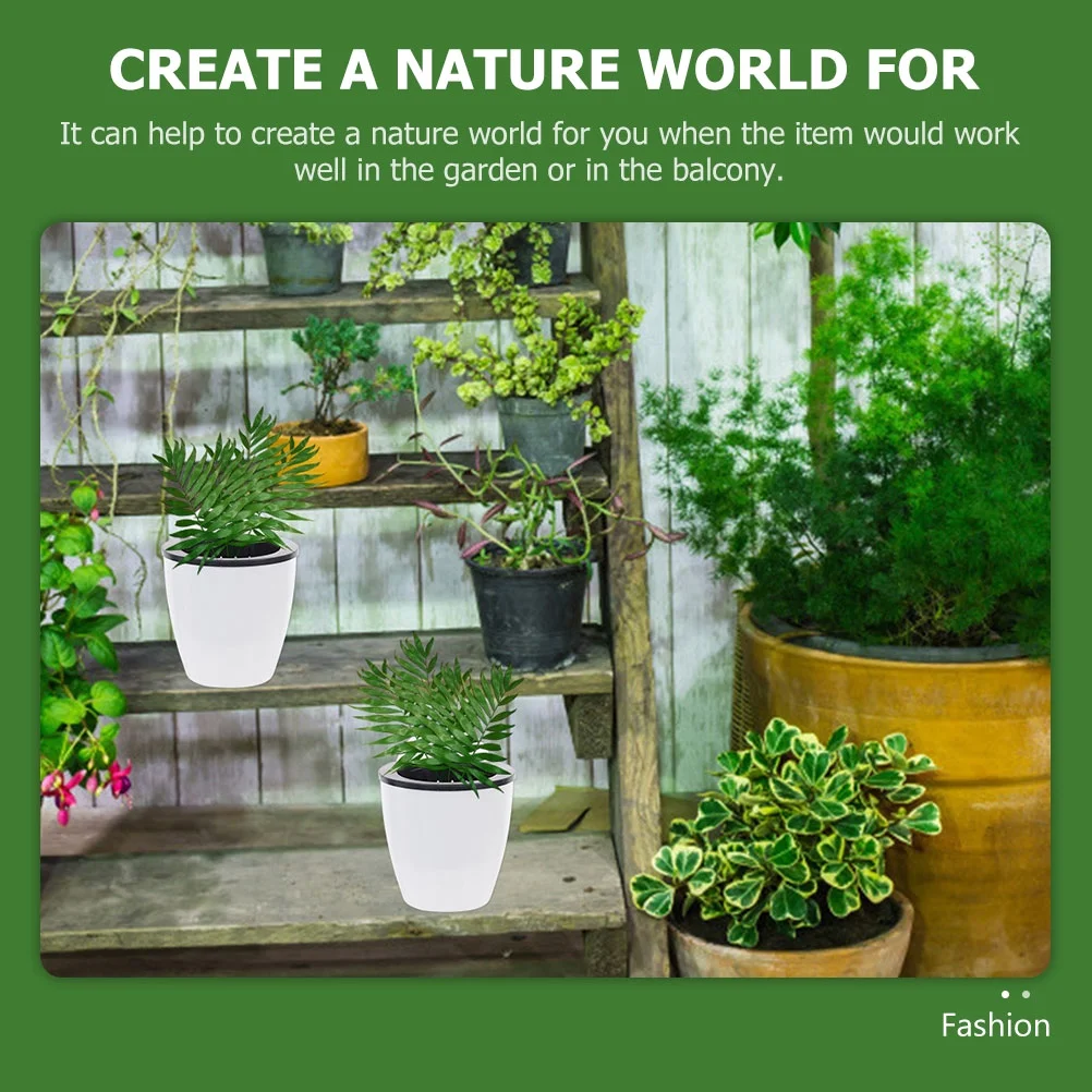 6 Sets Flowerpot House Plant Pots Lazy Decorative for Plants Hydroponics White Plastic