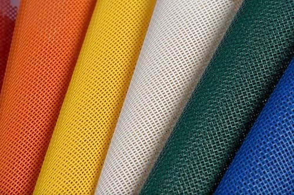 Phifertex Vinyl Orange Screen Mesh Kit - 2 Yards - Roll of Vinyl Craft Fabric & Fabric Knife - Colorful Mesh for Crafts, Recreation, or Patio Furniture