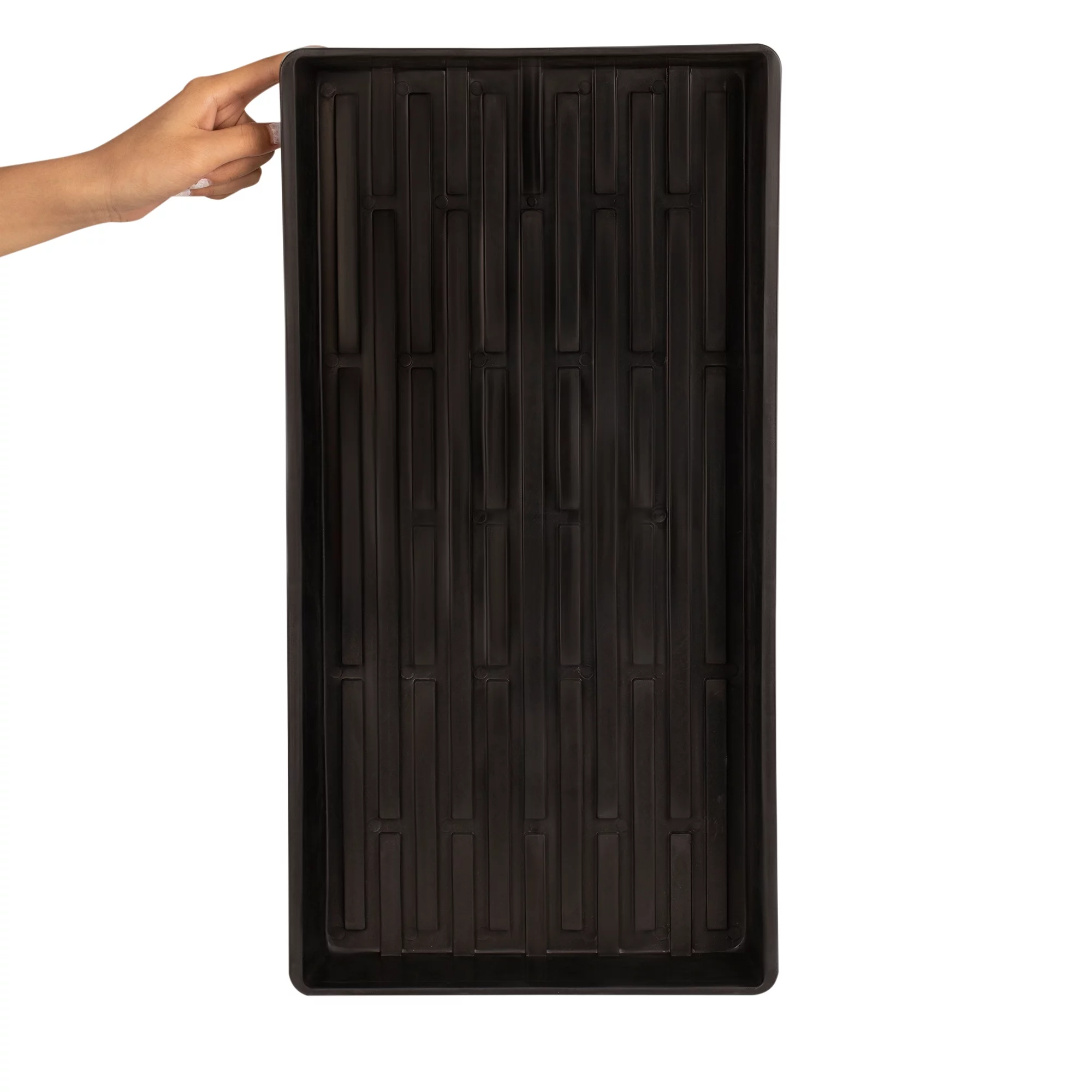 GROWDOTS Plant Trays Seedling Propagation Tray Plastic Growing Trays without holes for growing seeds, Germination and Seedling Propagation drip tray Black