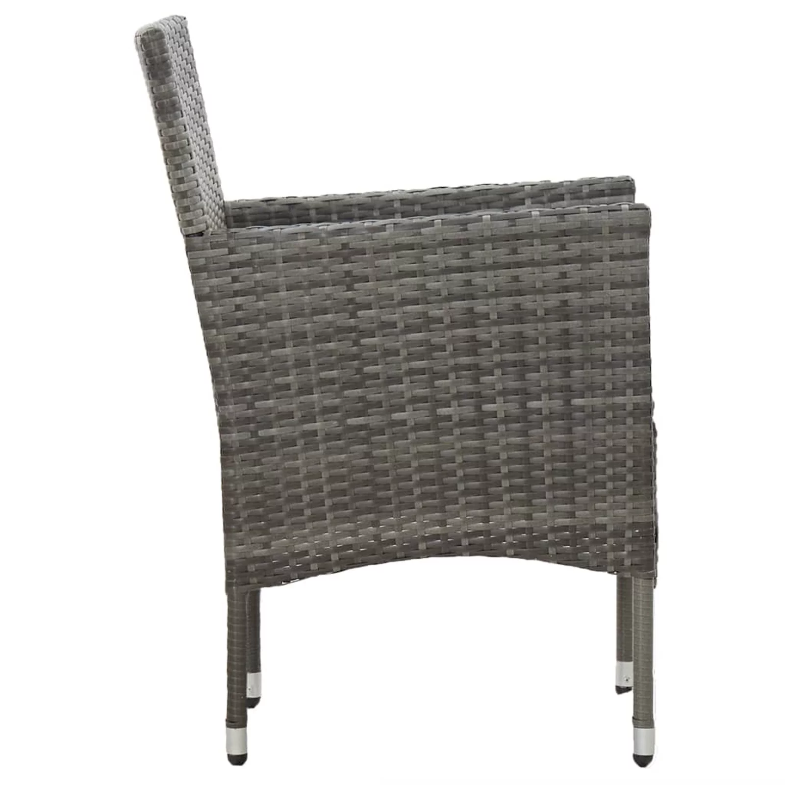 Suzicca Patio Dining Chairs 2 pcs Poly Rattan Gray