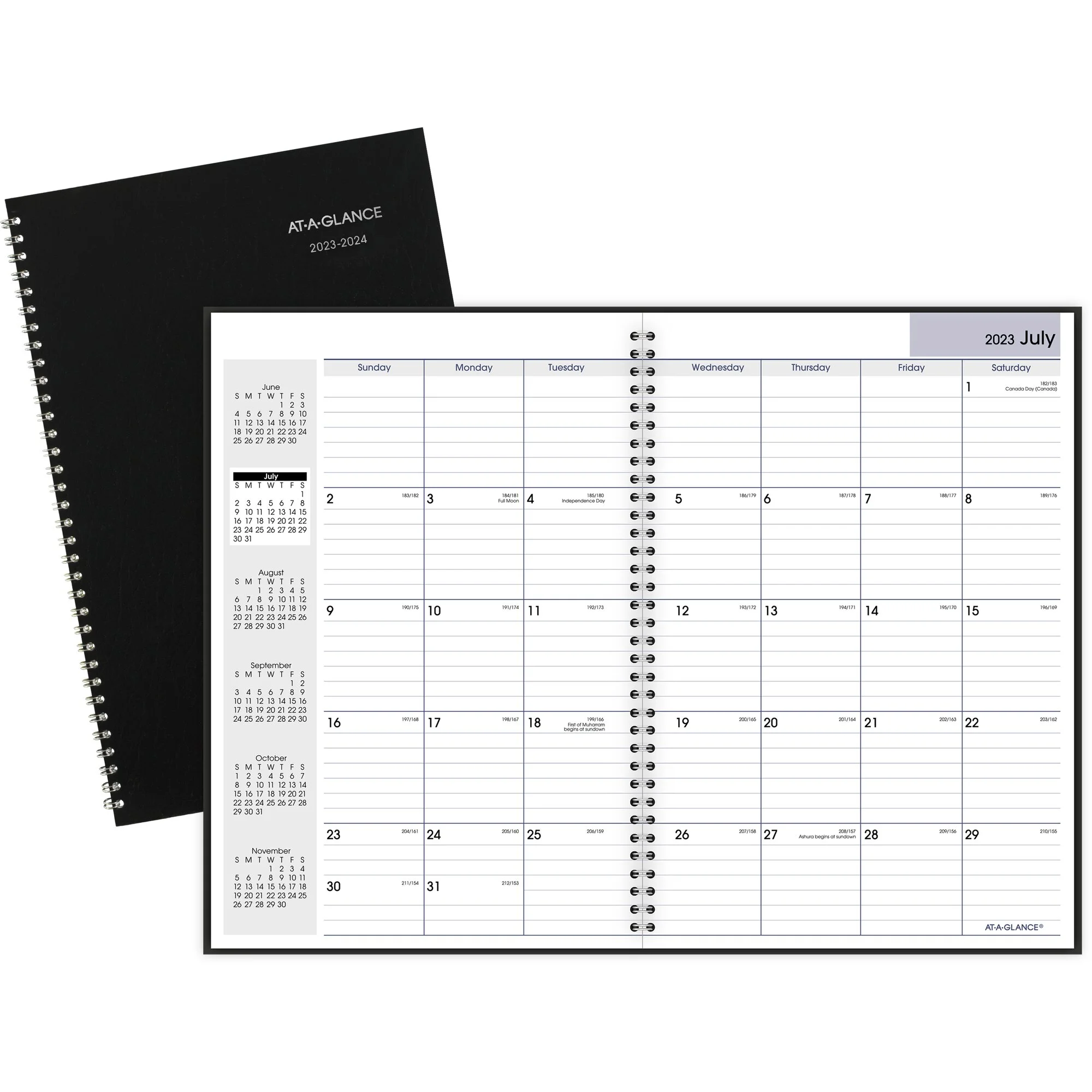 AT-A-GLANCE DayMinder Academic 2023-2024 Monthly Planner Black Large 8 x 12 -