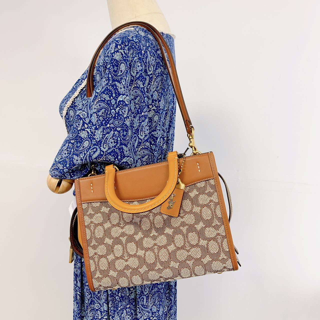 Coach C6444 Rogue 25 In Signature Textile Jacquard IN Cocoa Burnished Amb