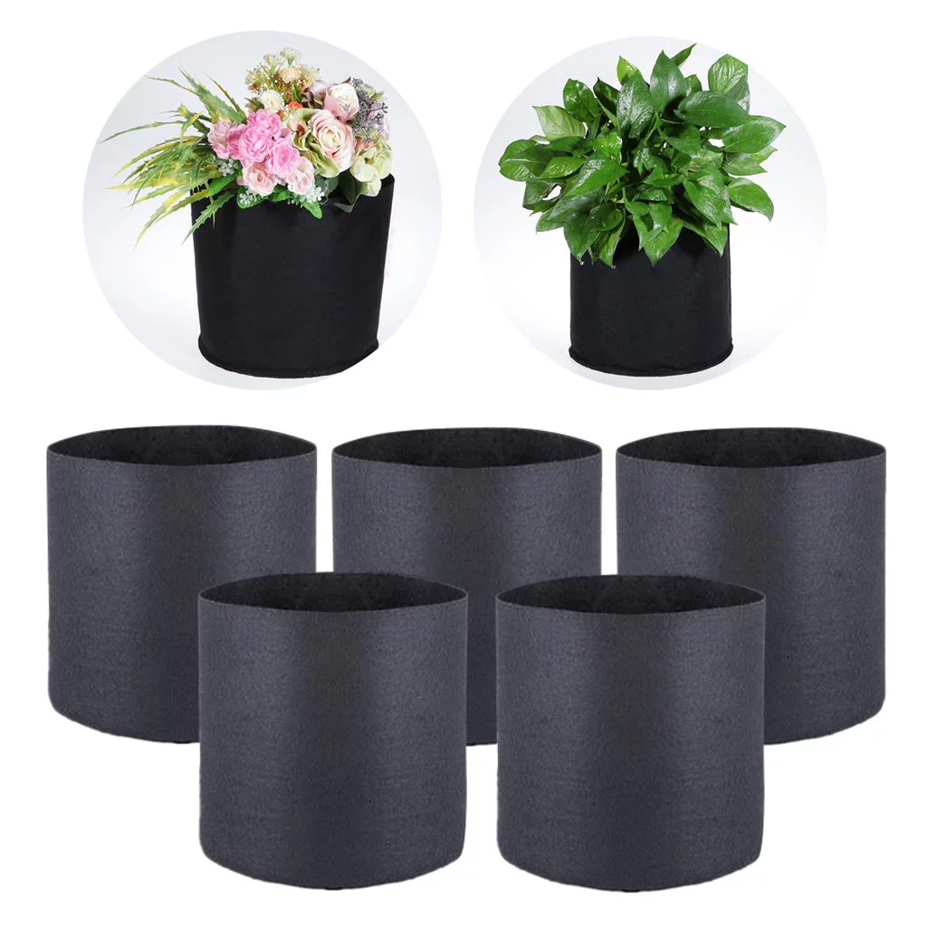 5 /2/3/5/ Gallon Aerated Fabric Grow Pots Growing Bags with Handles 1 Gallon