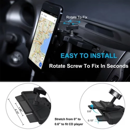 CD Slot Car Mount for Nokia G400 5G Phone - Magnetic Holder Swivel Dock Strong Grip CD Player Slot A7L Compatible With Nokia G400 5G Model