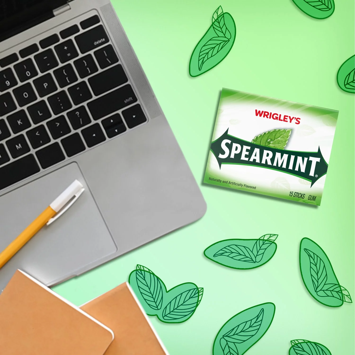 Wrigley's Spearmint Chewing Gum Bulk Pack - 15 Stick Pack (Pack of 3)
