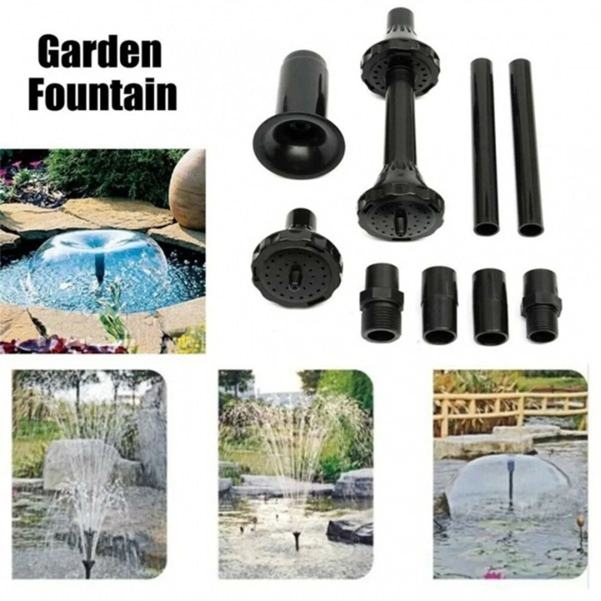 Practical Garden Plastic Pond Submersible Fountain Pump Nozzle Set Pump Nozzle Heads Water Spray Heads L