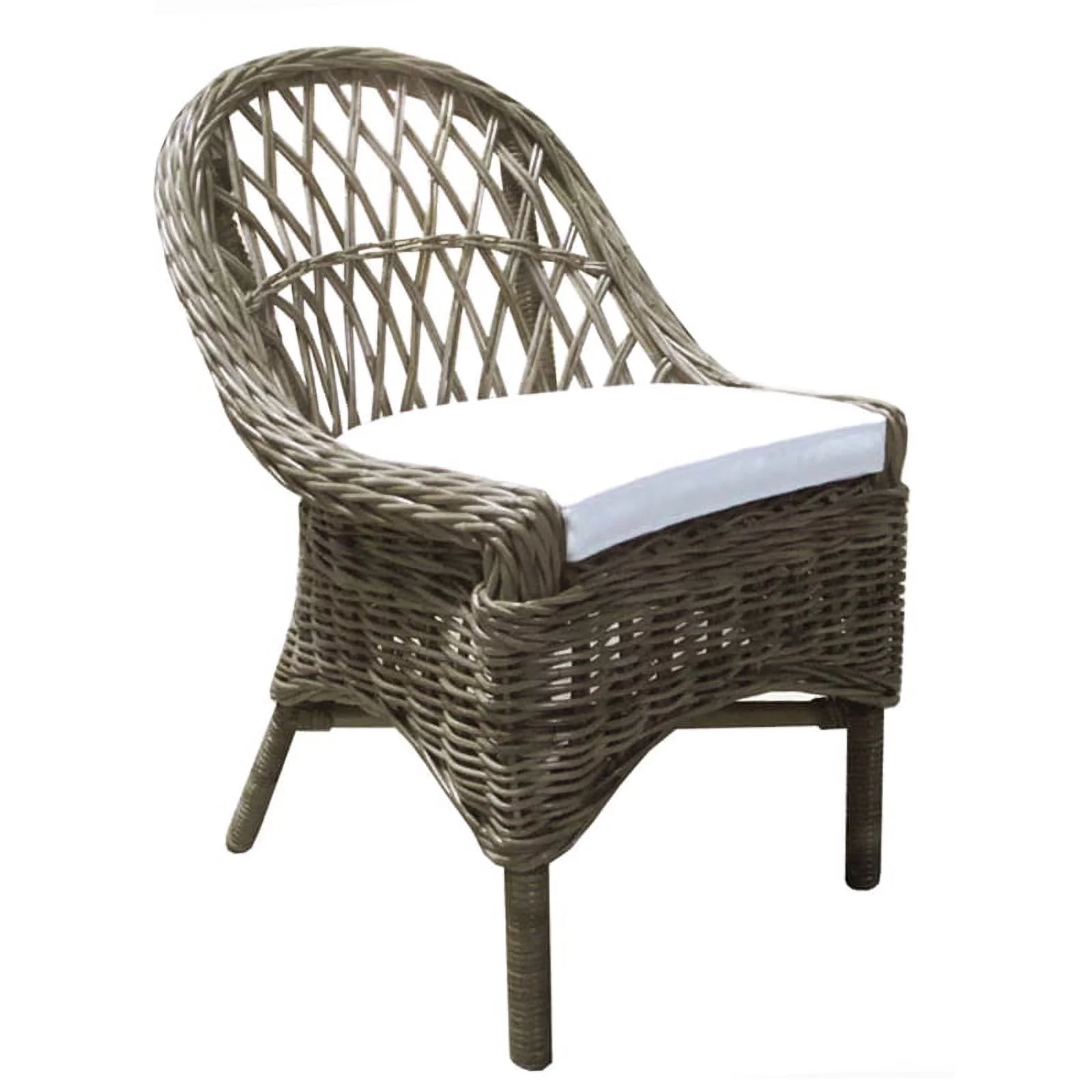 Padma's Plantation Wicker 2 Pc. Crossweave Dining Chair Set in Kubu Gray