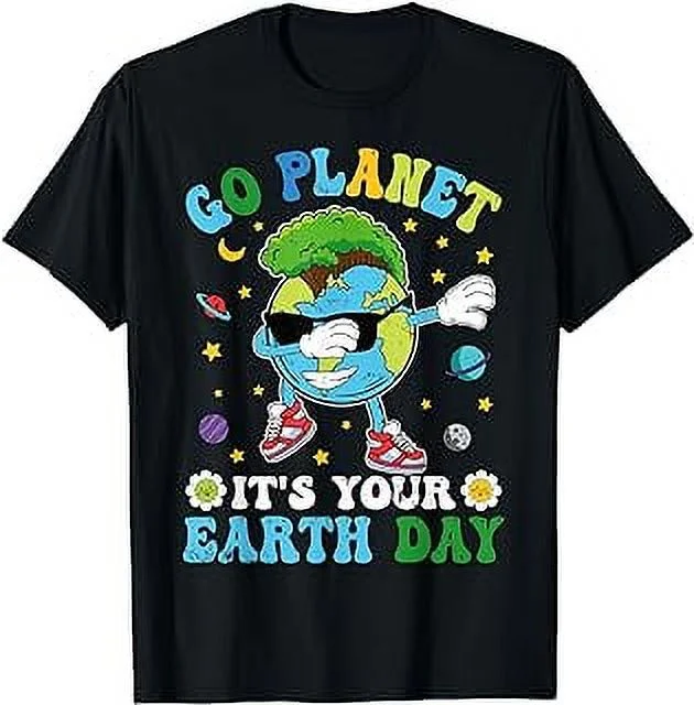 Dabbing Earth Day 2024 Groovy Go Planet It's Your Earth Day T-Shirt