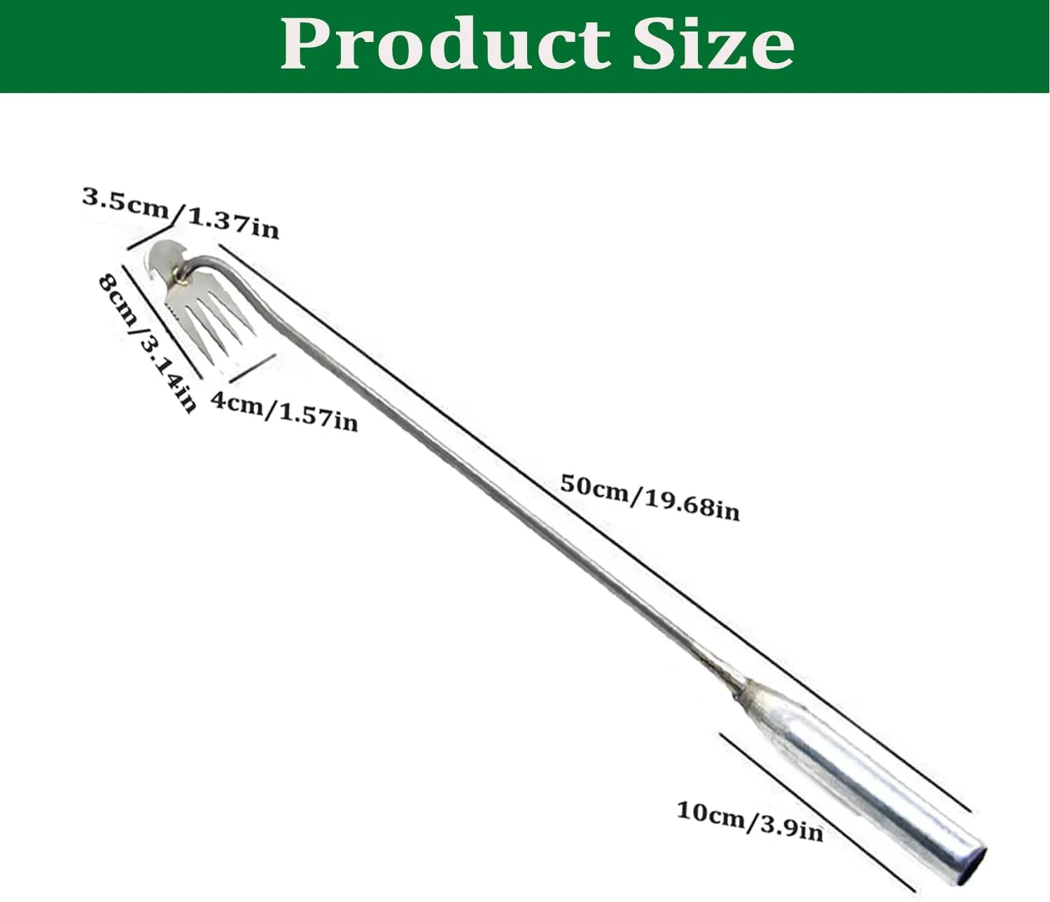 GeSHOP New Weeding Artifact Uprooting Weeding Tool, Hand Weeder Tool Manganese Steel Forged Weed Puller, 4 Teeth Dual Purpose Weeder for Garden Yard Farm Weed Removal (B-20'' Iron Handle)