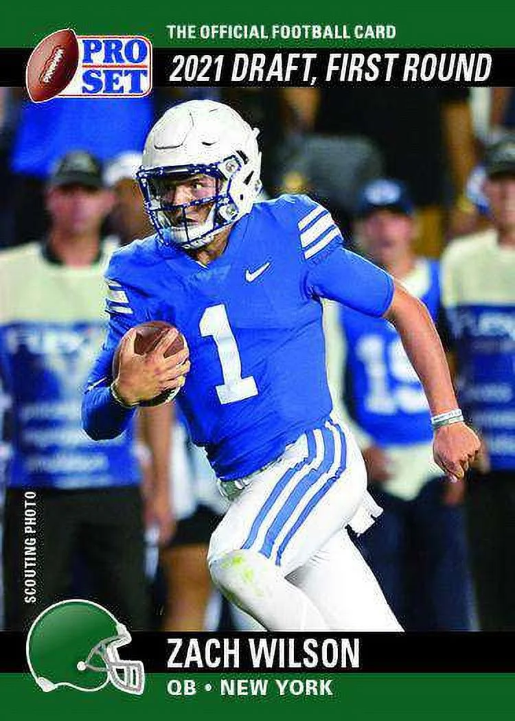 NFL 2021 Pro Set Draft Day Football Zach Wilson Trading Card