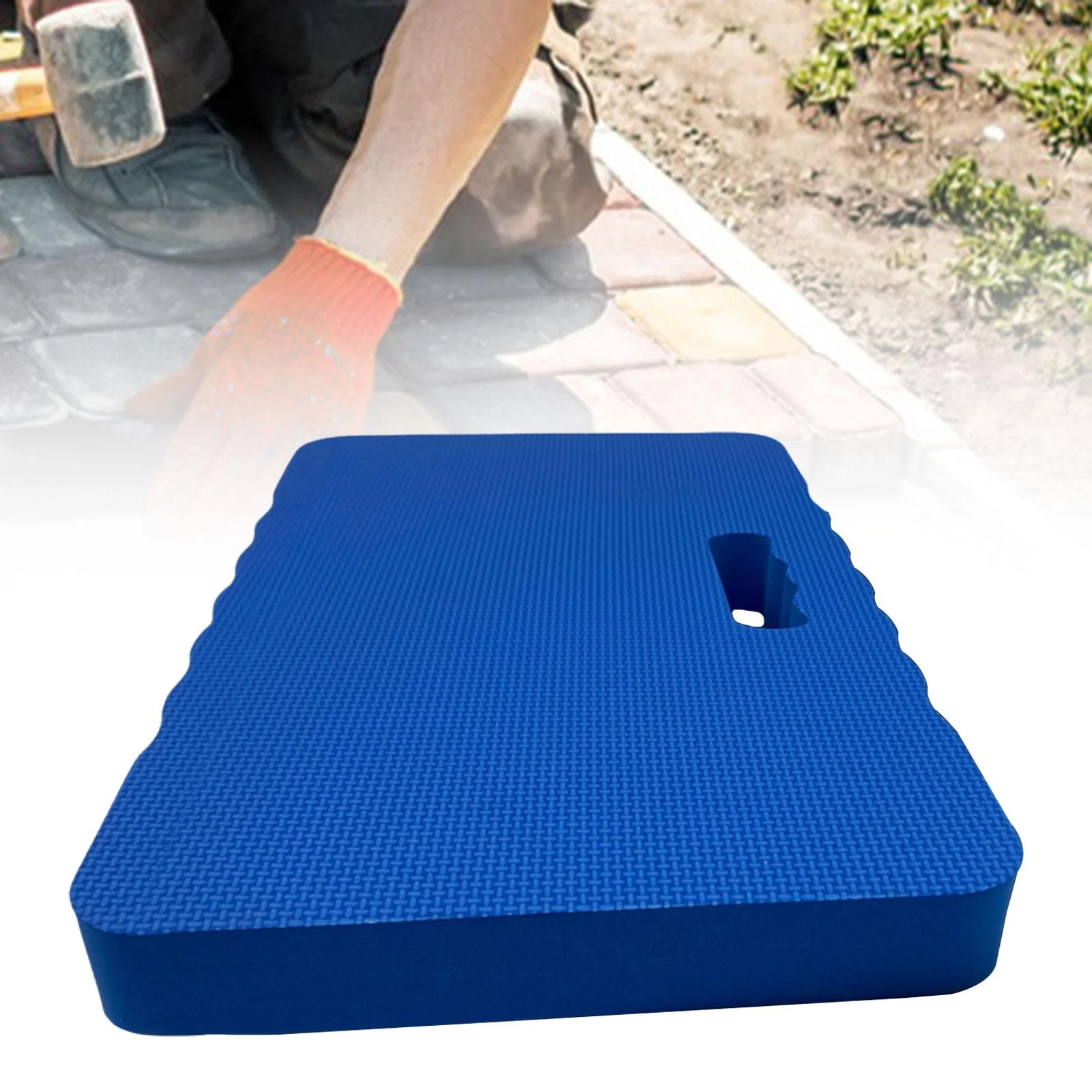 Gazechimp Garden Kneeler Kneeling Pad Knee Cushion EVA Material Built in Handle Waterproof 400g Blue 46x28x4cm