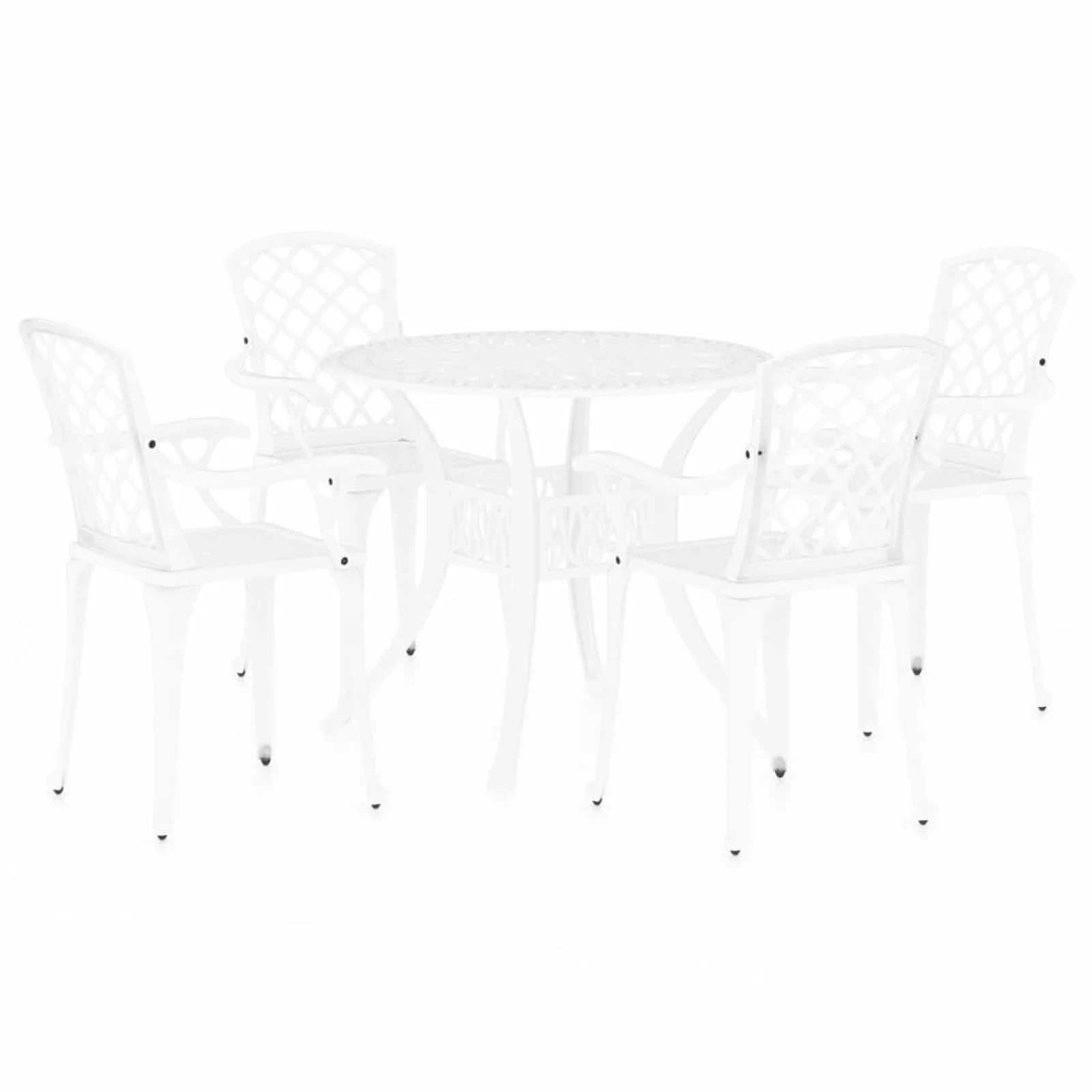 Andoer 5 Piece Bistro Set Cast Aluminum White