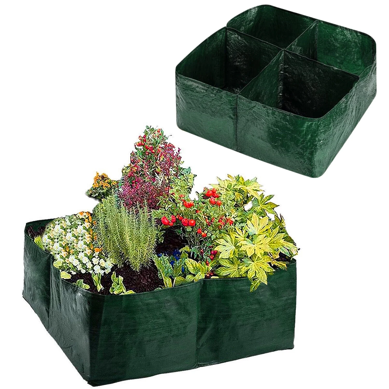 4/6/8Grid Plant Grow Bags PE Veg Pot Nursery Soil Bag Thickened Recycle Bag