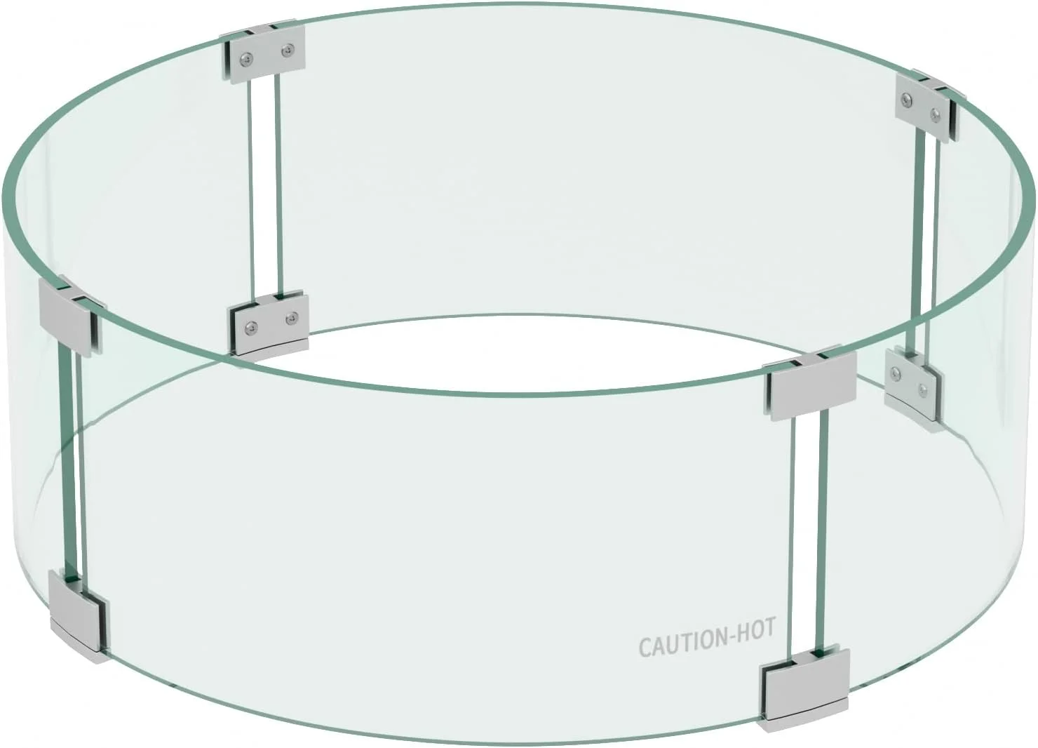 WO Home Furniture Round Tempered Glass Fire Pit Guard Kit for Outdoor Fire Pit Fire Protection 17