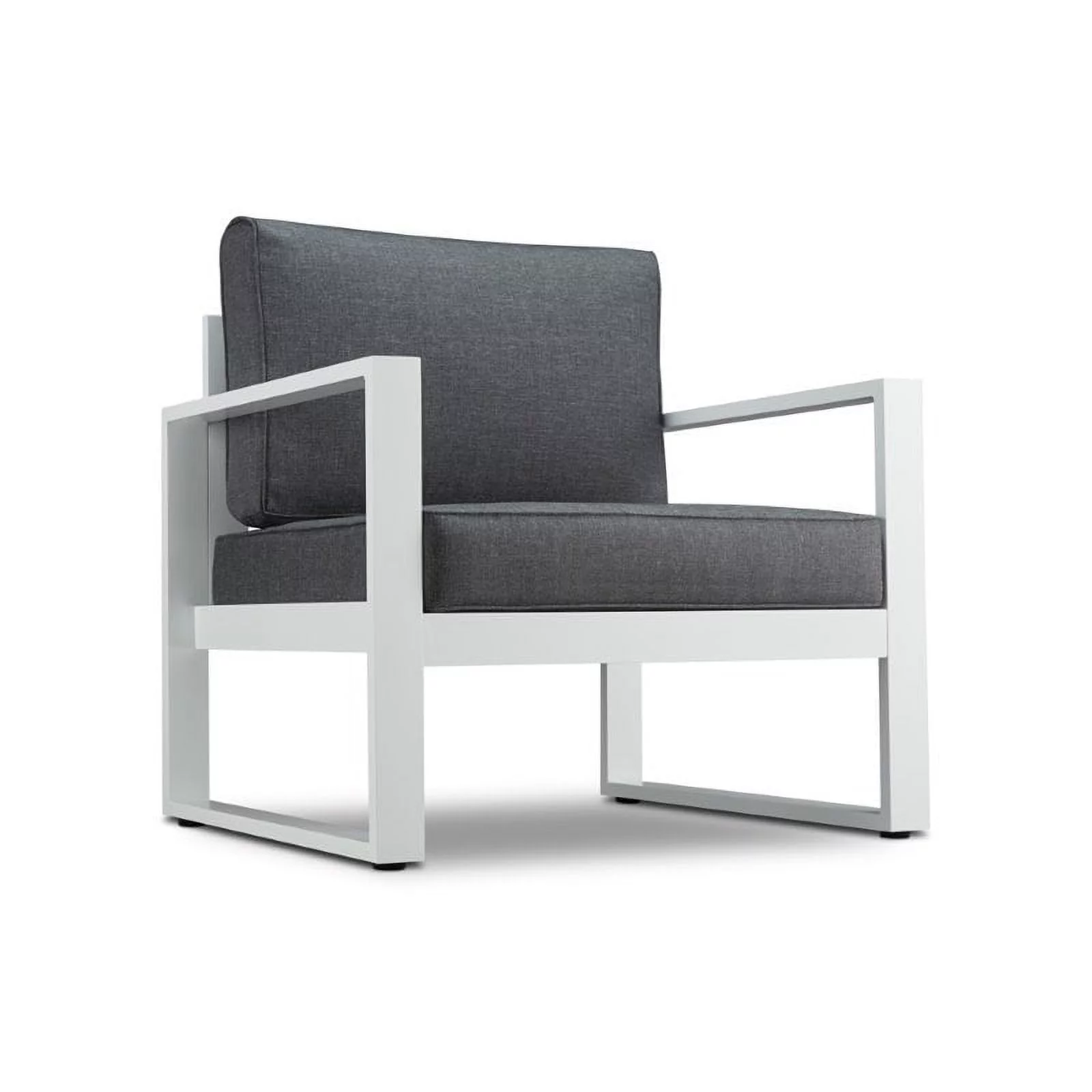 Home Square 3 Piece Patio Garden Set with Bench and 2 Patio Chairs in Gray/White