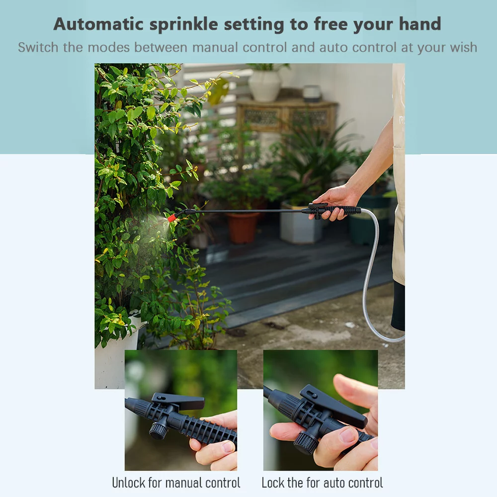 walmeck 5L Electric Sprayer Garden Sprayer Pump Sprayer with 2200mAh Rechargeable Battery Mister USB Automatic Watering Can