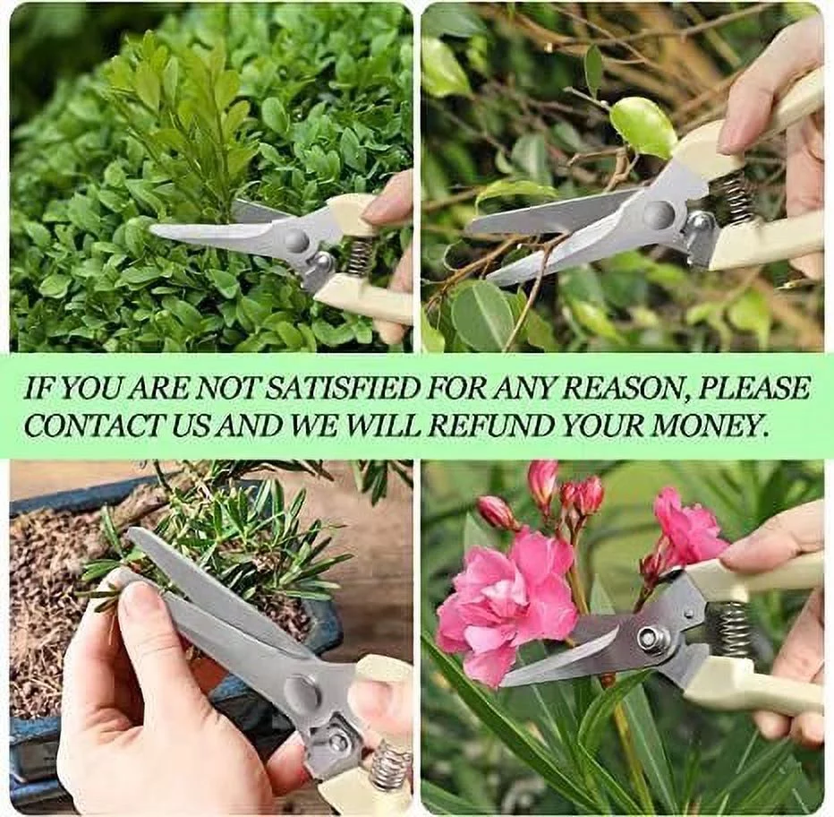 Premium garden shear plant scissors for cutting floral, rose, hedge and flower stem, lightweight pruners, sharp garden clippers