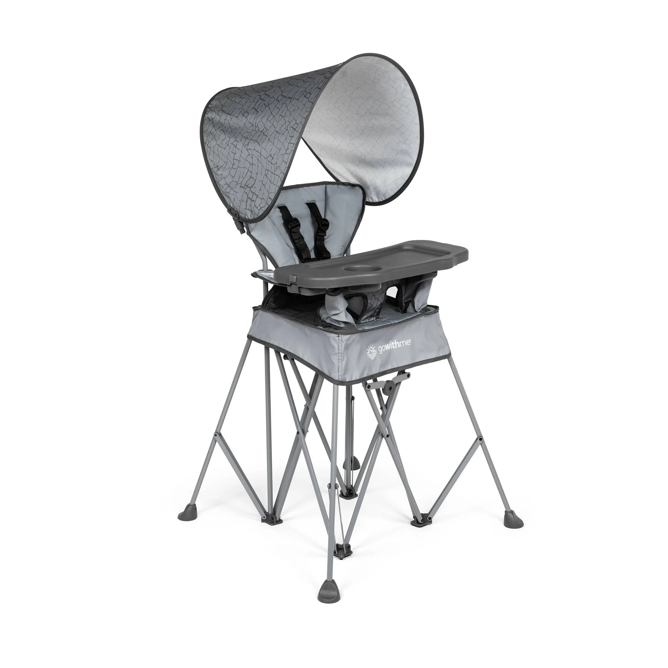 Go With Me Uplift Portable High Chair with Canopy - Elephant Gray