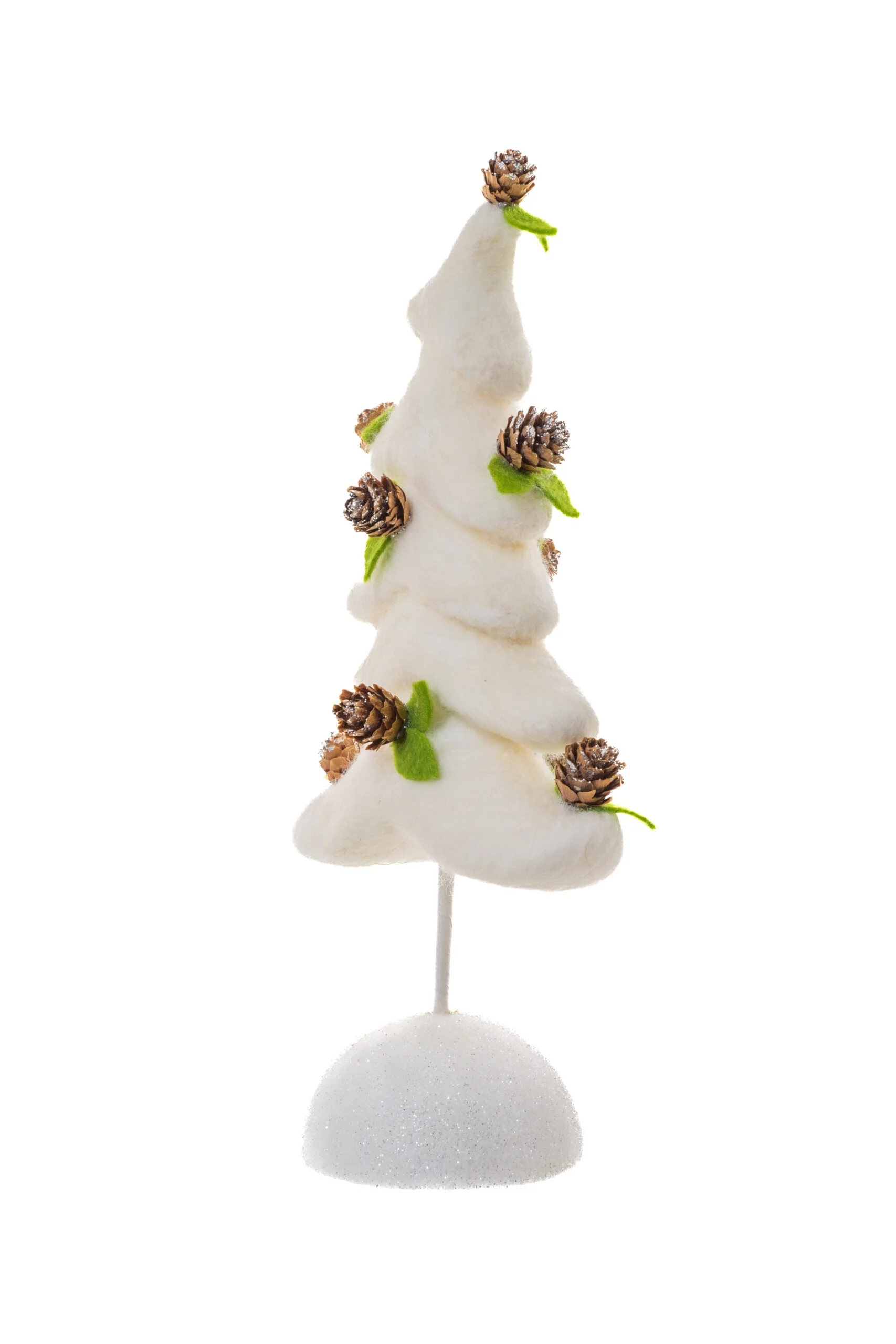 Starlight Collection, White Polylon Standing Frosty Tree with Glittering Pinecones