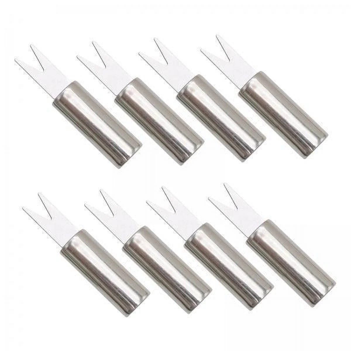 LOVIVER 6X 8x Stainless Steel Corn Holders BBQ Food Fruit Forks for Camping BBQ Picnics