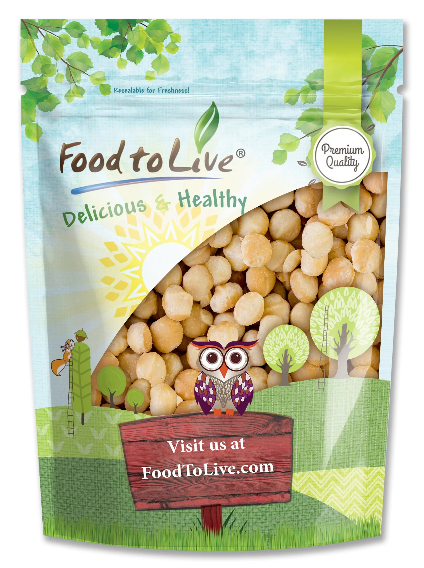 Dry Roasted Macadamia Nuts with Himalayan Salt, 4 Pounds — Vegan — by Food to Live