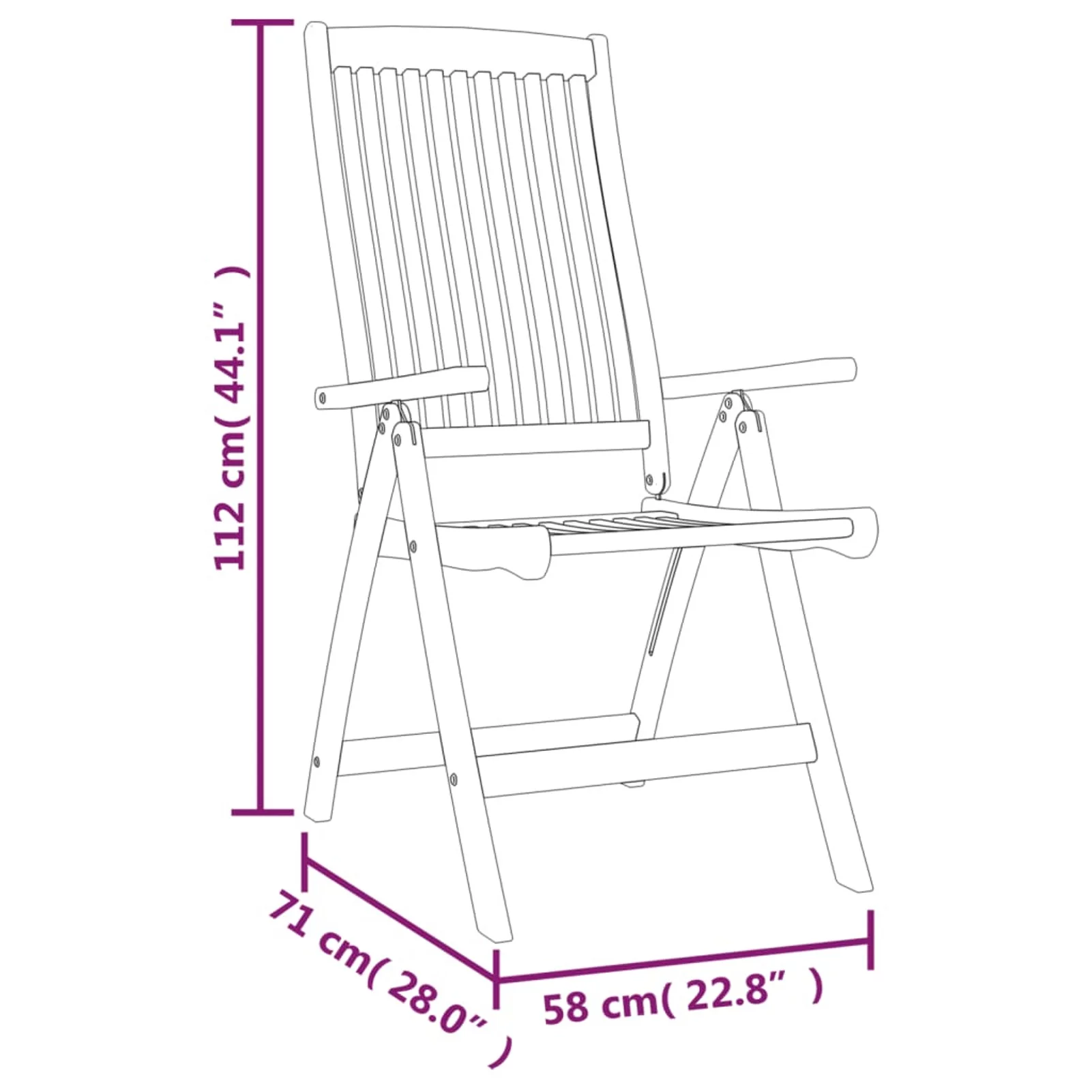 Aibecy Folding Patio Chairs 4 pcs Solid Wood Eucalyptus