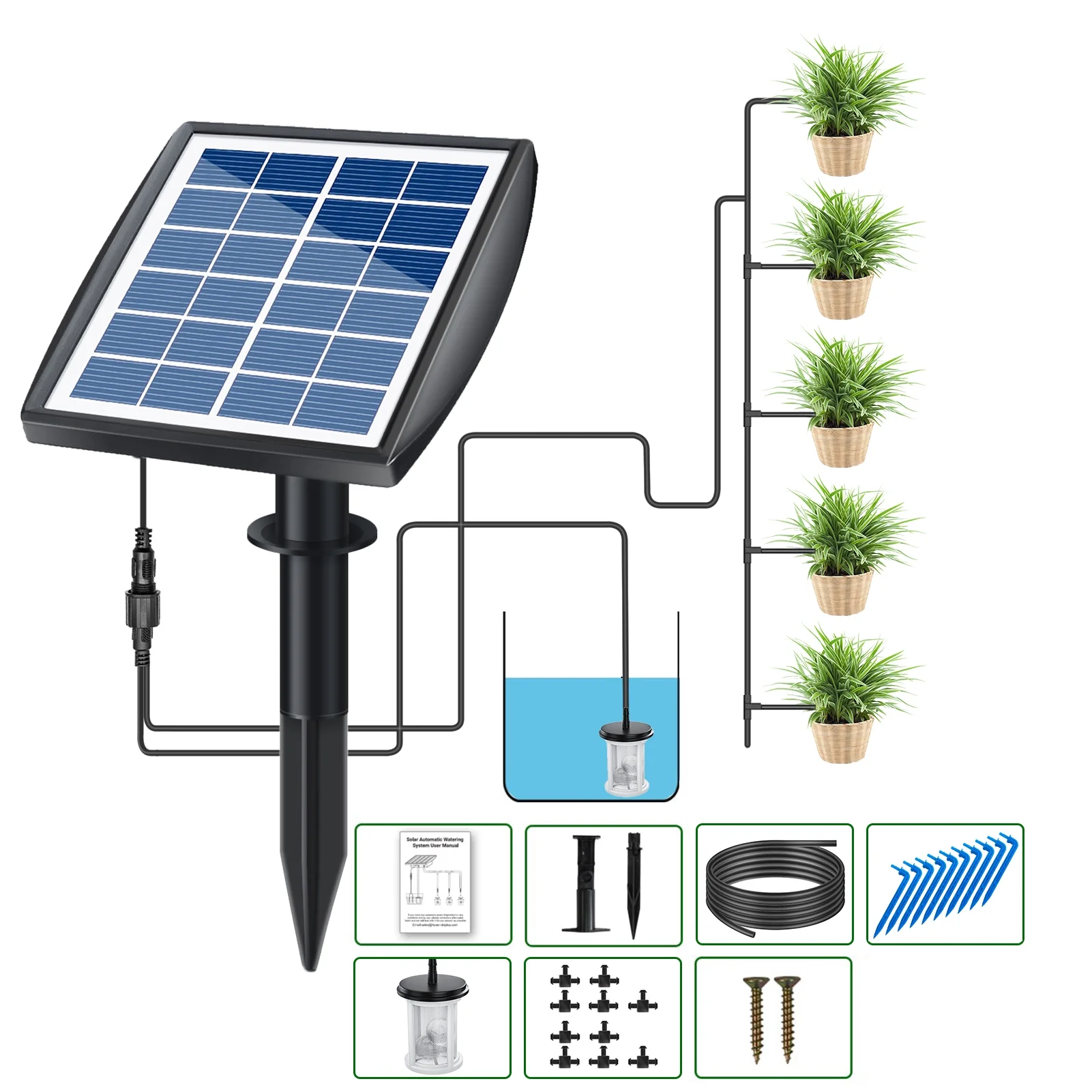 Irrigation System,Drip Kit Auto Solar Powered Solar Solar Auto Solar Powered Drip With Water In Patio Balcony Auto Ed Drip Solar Qisuo Solar Balcony 6 Modes