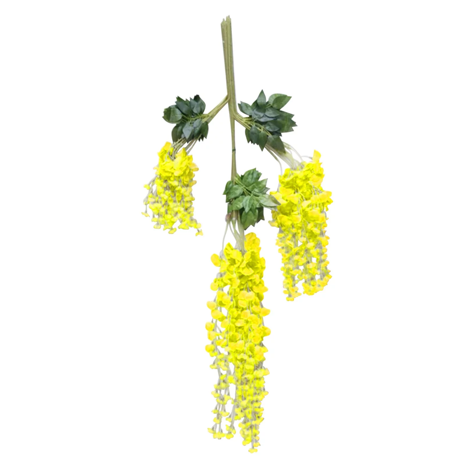 Yeetfub Fake Flowers Silk Flowers 12 Pieces Wisteria Artificial Flower Bushy Silk Vine Ratta Hanging Decoration for Window Garden Office Patio Planter Pathway Front Porch