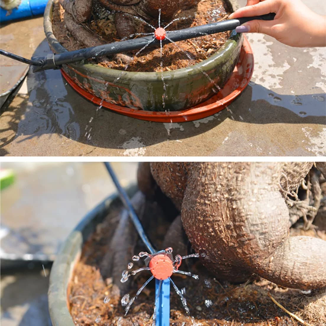 100PCS Irrigation Dripper Irrigation Emitter Drippers Adjustable Micro 8 Hole Flow Drip Head for Garden Greenhouse Flower Bed