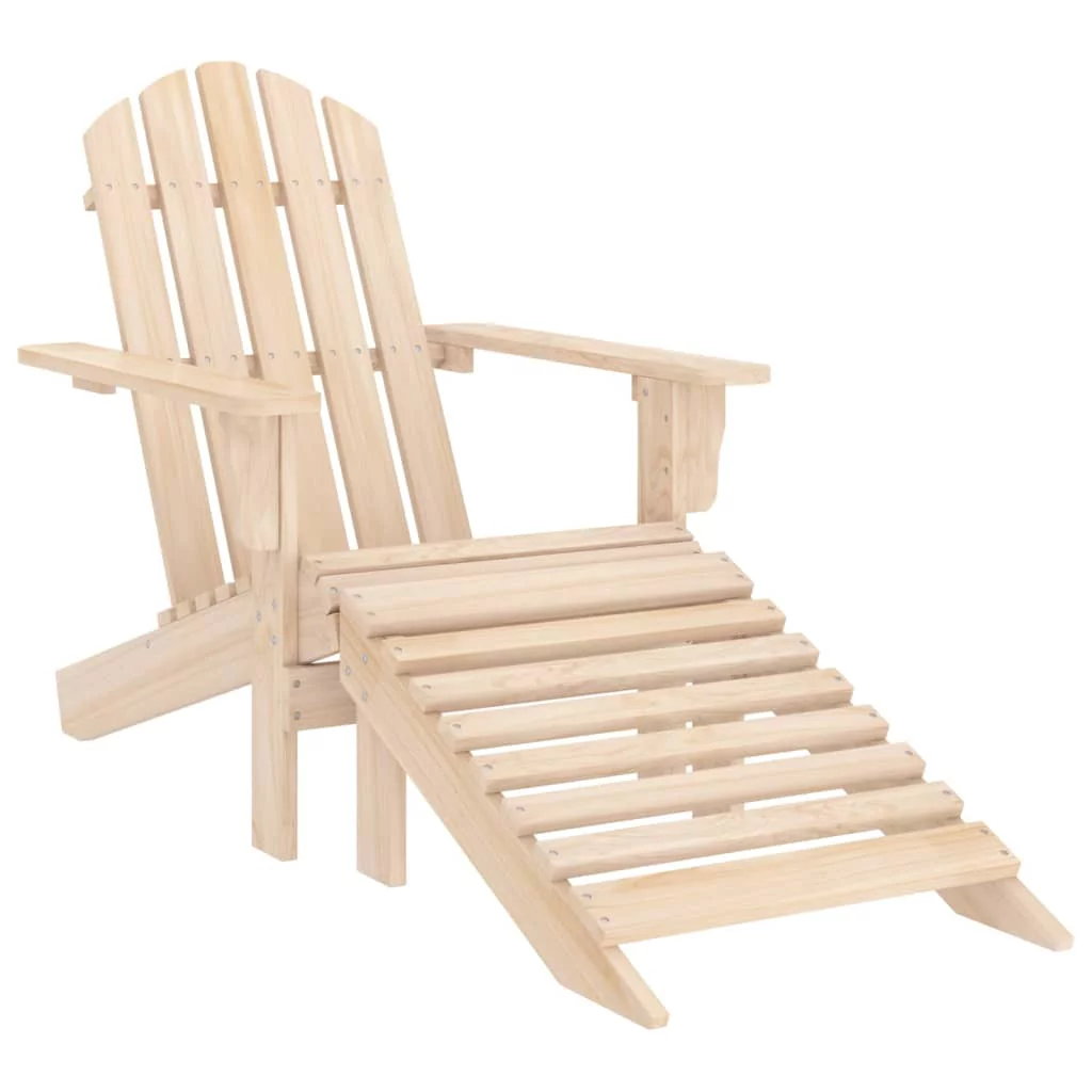 Irfora Patio Adirondack Chair with Ottoman Solid Fir Wood