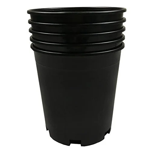 5-Pack 1 Gallon Premium Black Plastic Nursery Plant Container Garden Planter Pots (1 Gallon)
