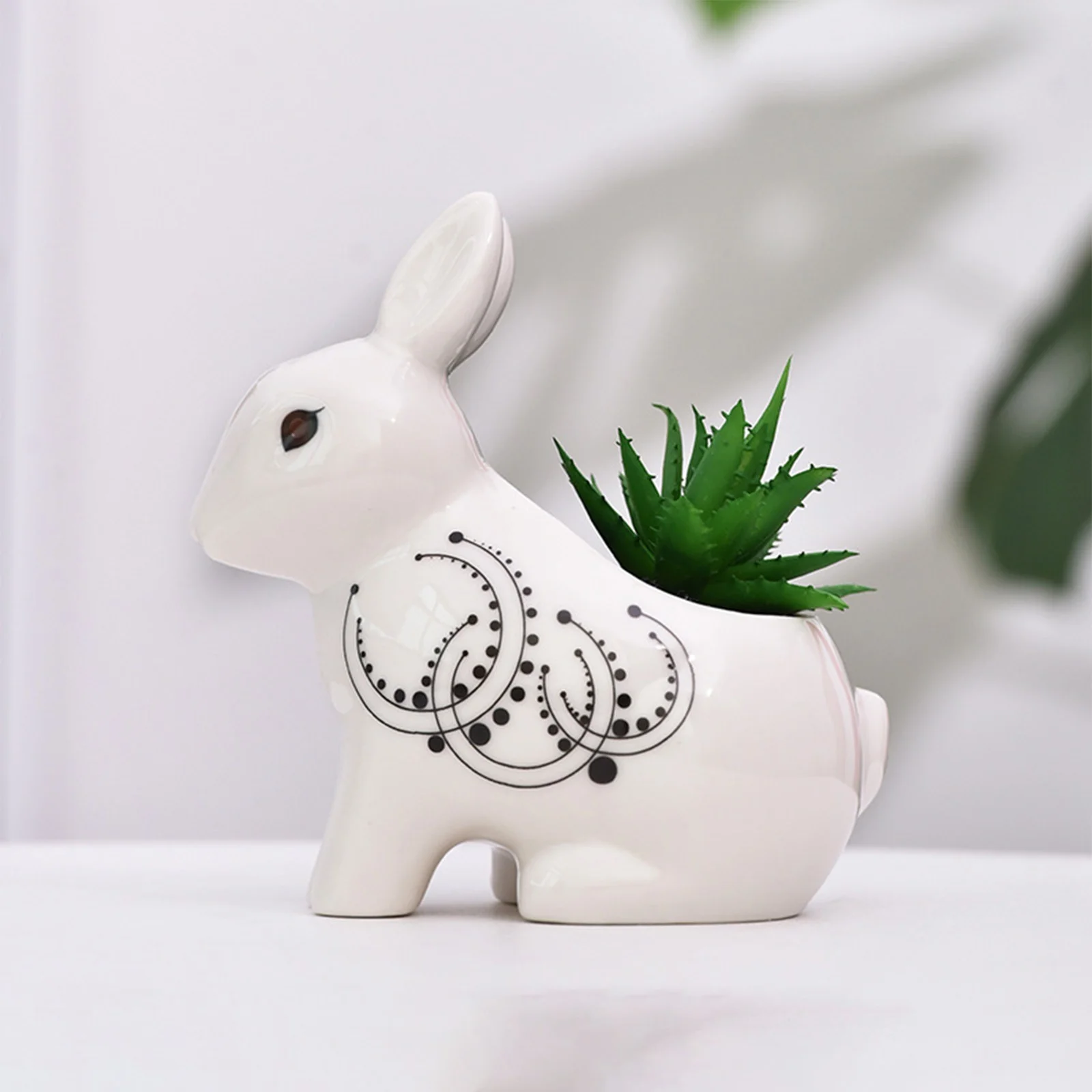 SIfdSeng Cartoon Animal Flowerpot Creative Fleshy Flowerpot White Porcelain Rabbit Home Ceramic Flowerpot Creative Gardening Dad Gifts for Fathers Day from Son Fathers Day Decorations for Party Red