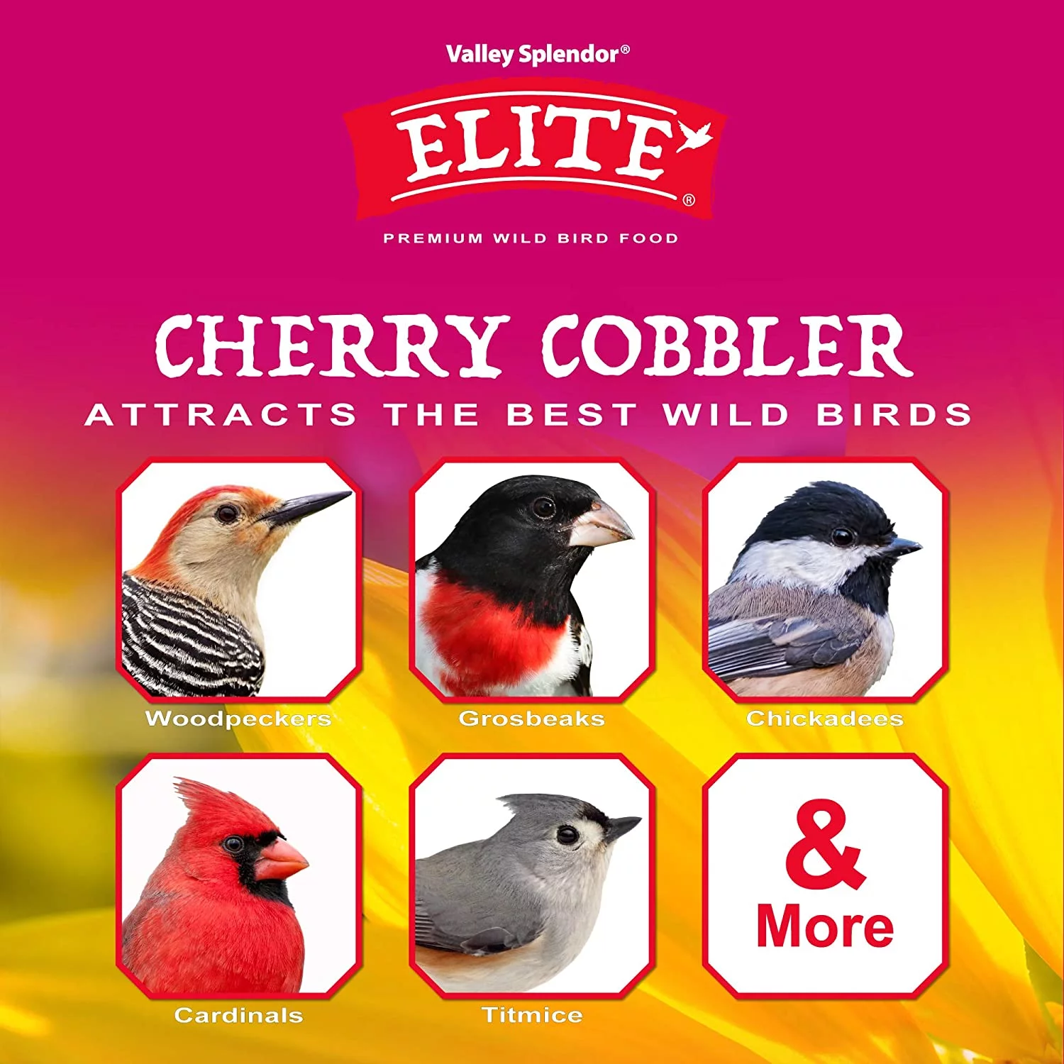 Valley Splendor Elite 20 Lb. Cherry Cobbler Premium Wild Bird Food 9512
