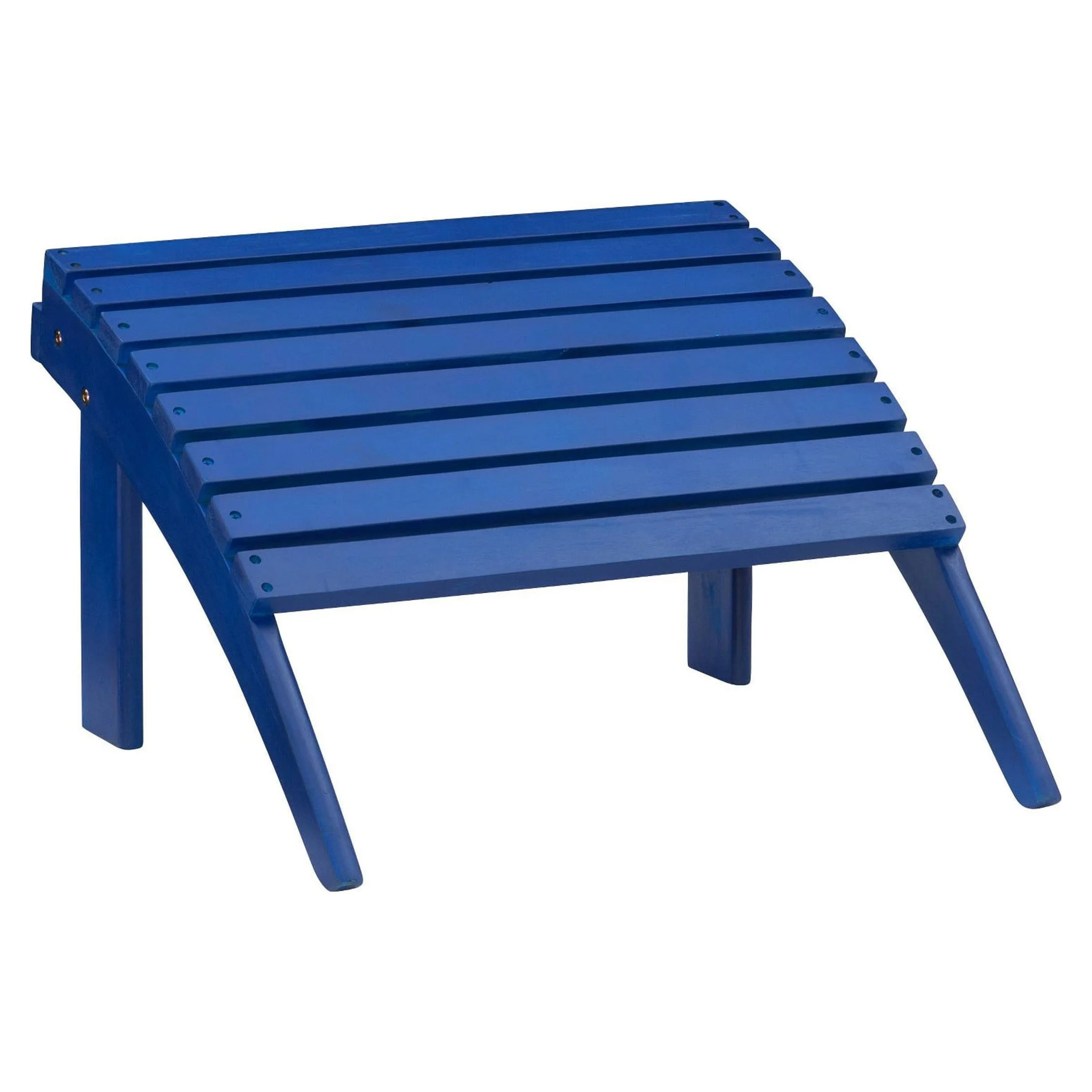 Acacia Wood Outdoor Adirondack Ottoman Blue
