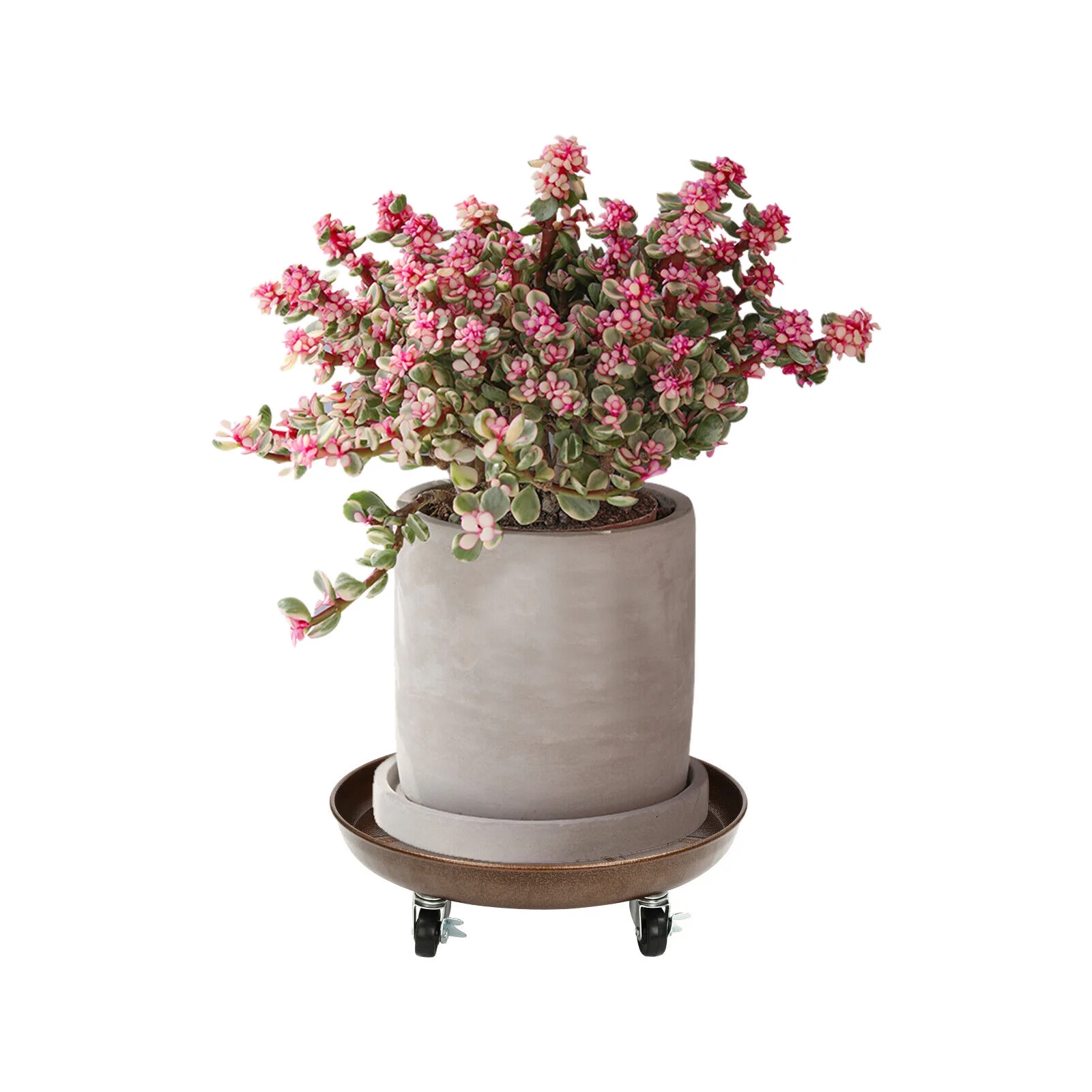 16*4.72in 3Pcs Flowerpot Trays W/ Universal Wheels 16IN Thickened Plant Pot Tray Rack 200-250kg/441-551lbs