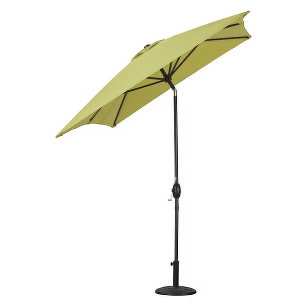 Rectangular Patio Umbrella 6.5 ft. x 10 ft. with Tilt, Crank and 6 Sturdy Ribs for Deck, Lawn, Pool in LIME GREEN