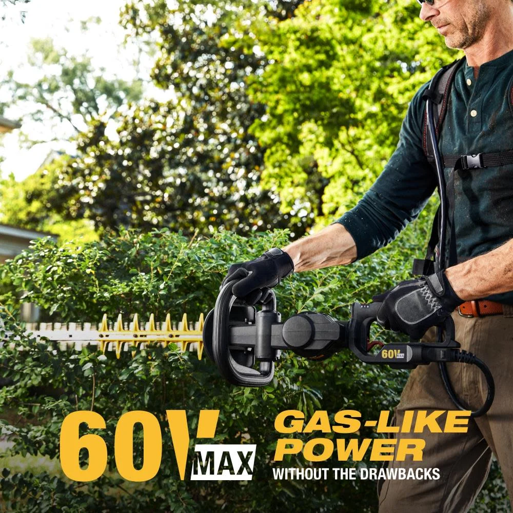 Cat 60V 25In Brushless 2-Speed Backpack Hedge Trimmer Kit