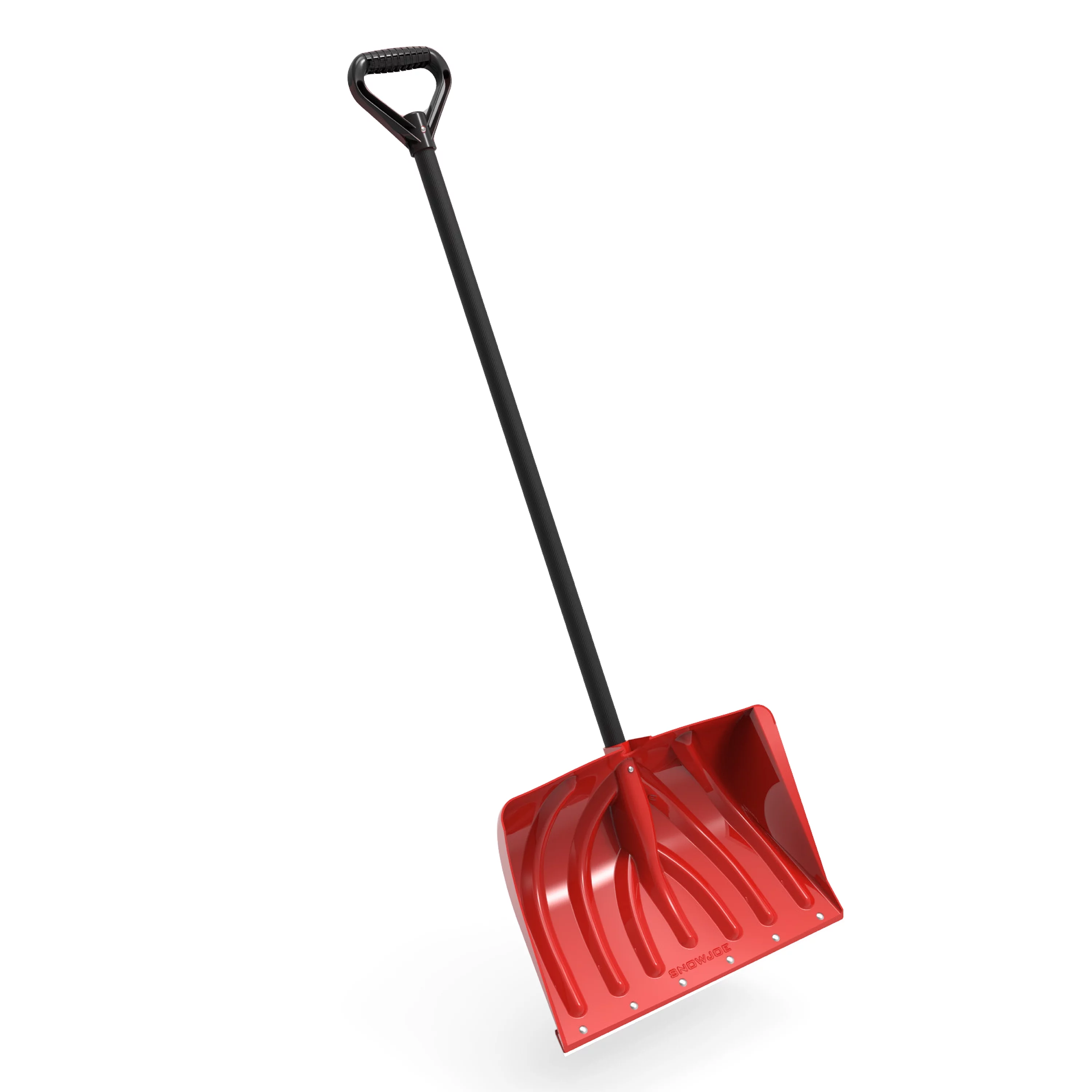 Snow Joe 18-inch Snow Shovel + Pusher W/ Wear Strip,  51-inch Handle  - Red
