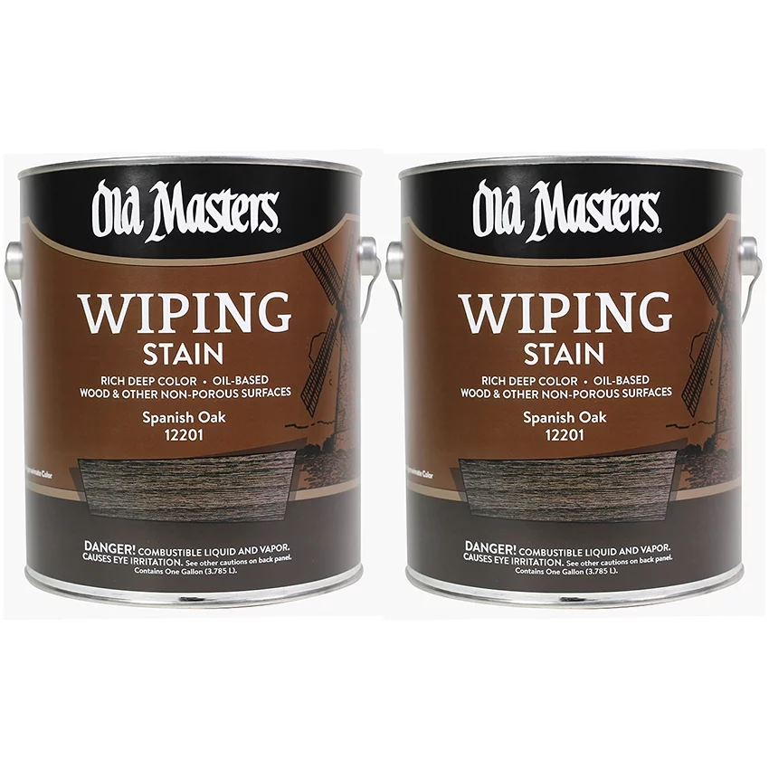 2 Pack of 1 gal Old Masters 12201 Spanish Oak Old Masters Oil-Based Wiping Stain
