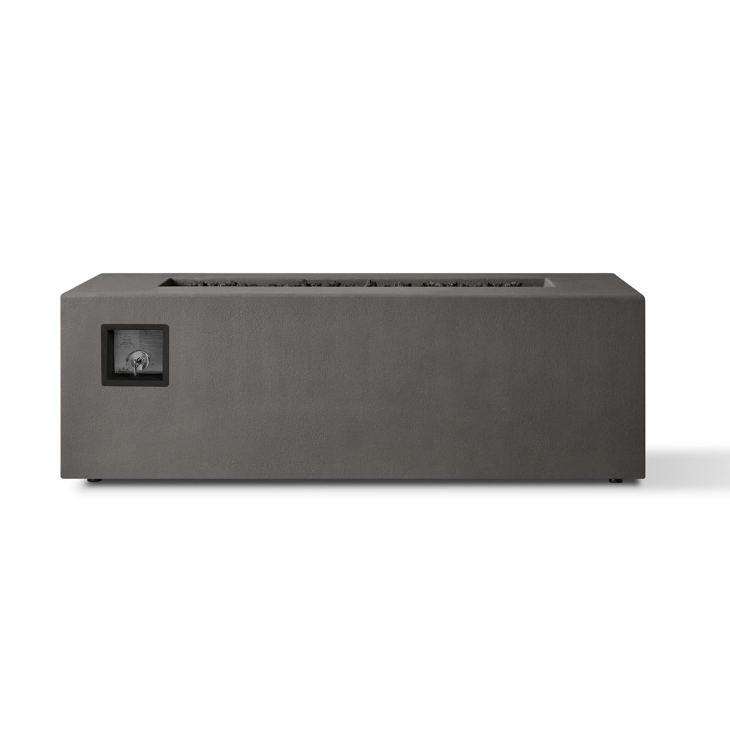 Estes 60 Inch Rectangular GFRC Concrete Natural Gas Fire Pit Table in Carbon By BBQGuys Signature