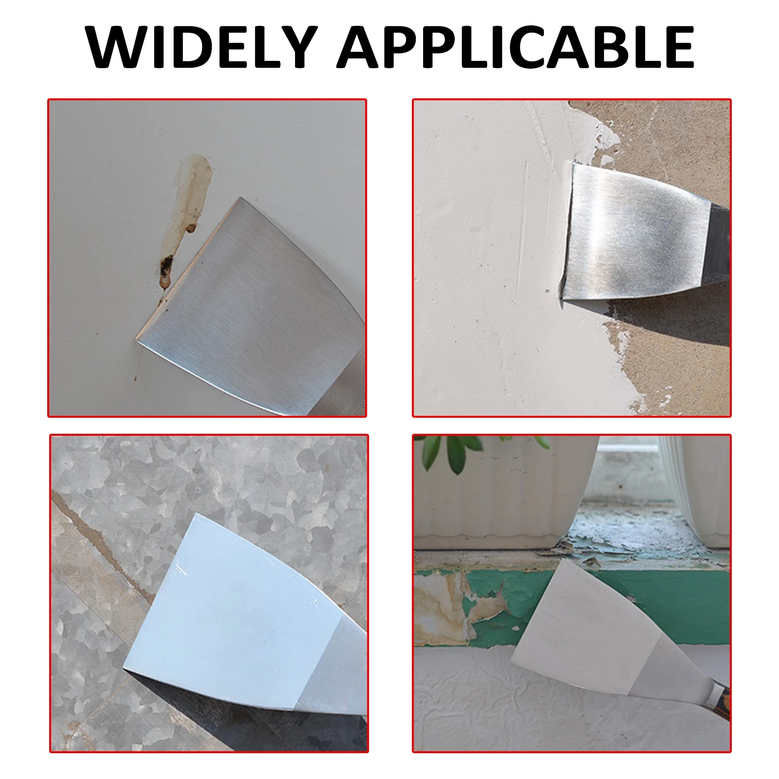 Hand tools shovel,Pcs Putty Paint Knife Drywall Set (1/2/3/4in) Paint Scraper Drywall And Drywall Drywall Putty Knife Handle With Wood Stainless Steel 4 Pcs Hand Tools Mud Scraper Set