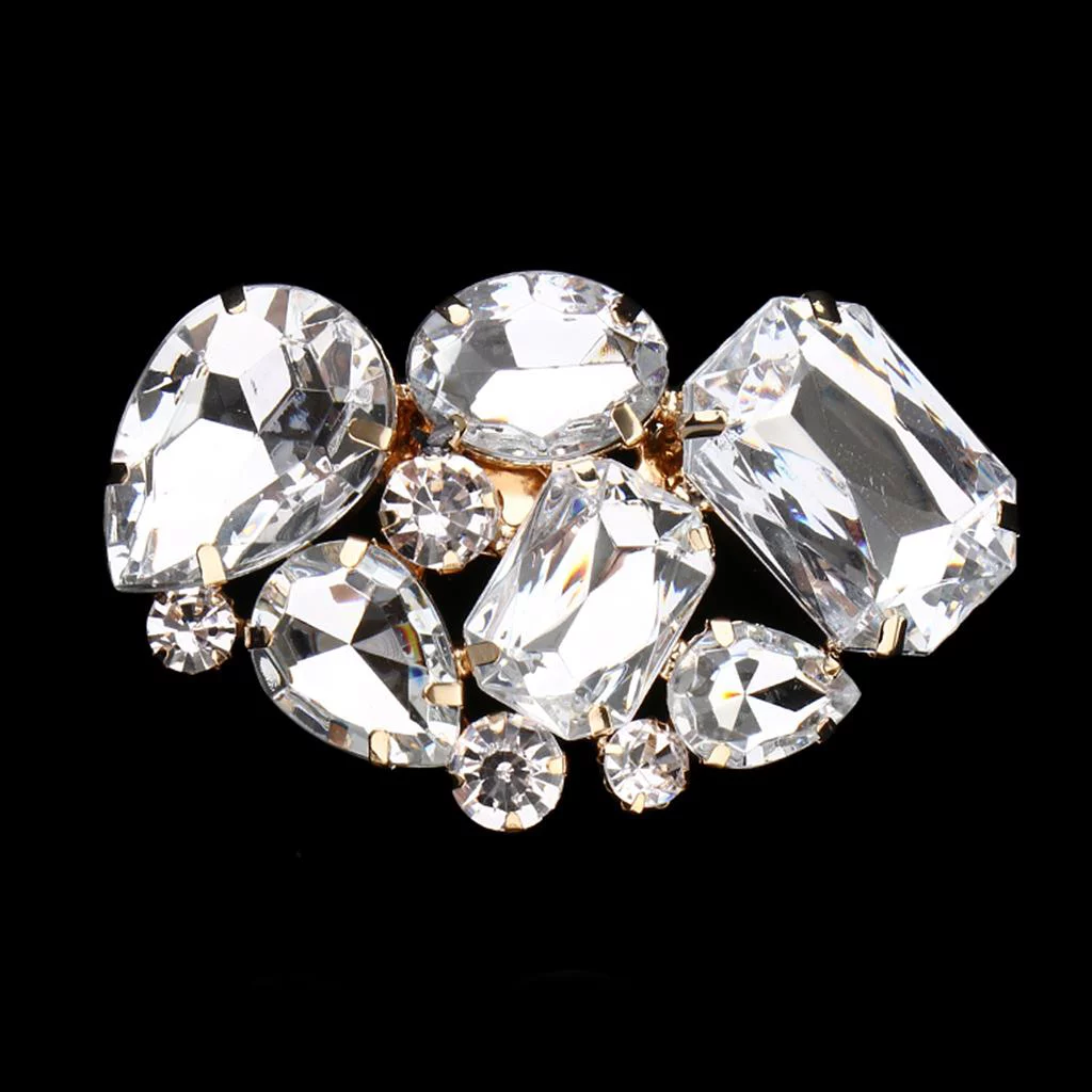 1 Piece Removable Rhinestone Crystal Shoe Buckles For Wedding Party Prom Type E